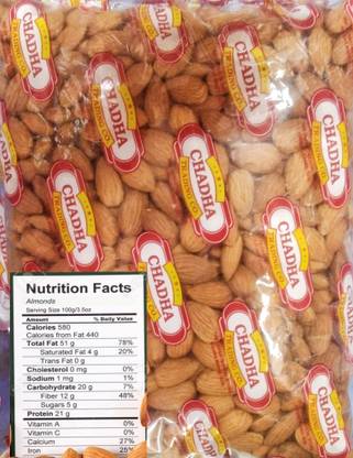 raj gold 100%PURE NATURAL ALMOND (BADAM)1KG Almonds