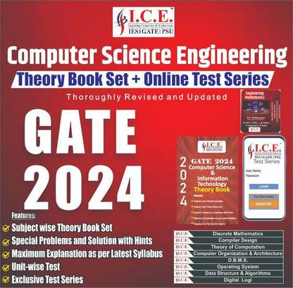 GATE Computer Science Engineering 2024 : Comprehensive Set Of Theory Books And Online Test Series, Special Problems And Solutions With Hints, Online Test Series-Mock Test, Subject Wise Test For Gate Exam Preparation, Updated As Per Syllabus