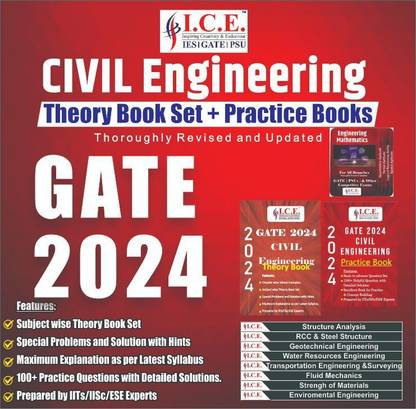 GATE Civil Engineering 2024 : Comprehensive Set Of Theory Books And Practice Book Set, Technical Subject Practice Book For Gate Exam Preparation, Special Problems And Solutions With Hints, Updated As Per Syllabus