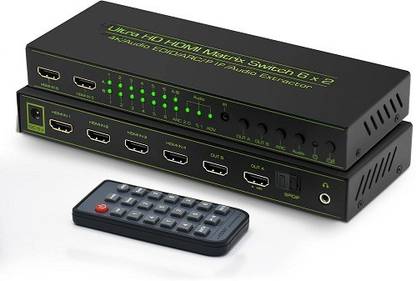 techut 6x2 hdmi matrix switch 6in 2out Support PIP/ARC & SPDIF Audio Extract 4Kx2K 3D Media Streaming Device