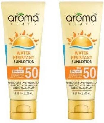 AlAroma Leafs Sunscreen - SPF 50 PA+++ WATER RESISTANT SUNLOTION SPF 50 PA +++ ( PACK OF 2 )