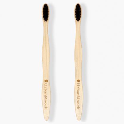 UrbanMooch Organic Bamboo Toothbrush with Charcoal Infused Soft Bristles Soft Toothbrush