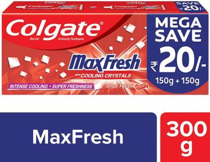 Colgate MaxFresh Spicy Fresh Red Gel Toothpaste (2x150g) @ (300 g) Toothpaste