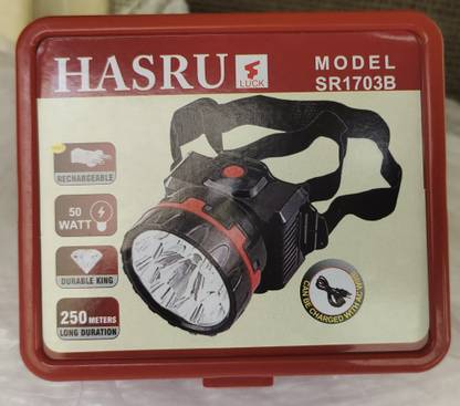 HASRU Powerful Bright Head Torch Rechargeable Home Industrial Work LED Light 15 Watts Torch