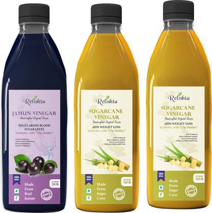 Relishta Jamun & Sugarcane Vinegar with Mother Vinegar (Pack of 3) Vinegar