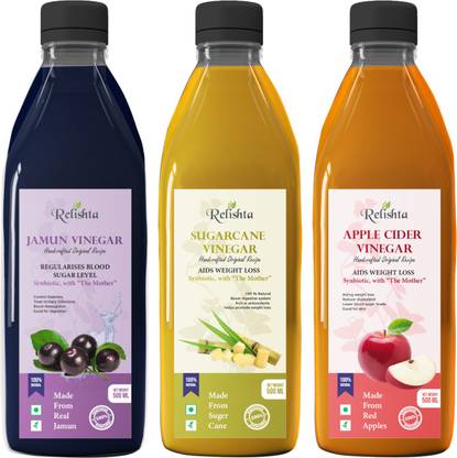 Relishta Jamun Sugarcane & Apple Cider Vinegar with Mother Vinegar (Pack of 3) Vinegar