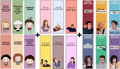 Gangaur Enterprises FRIENDS TV Show Bookmarks- Combo Pack of 3 bookmark Set Digital Print On 300 GSM paper Bookmark