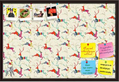 Artzfolio Christmas Reindeer Notice Pin Board Soft Board with Push Pins Cork Bulletin Board