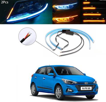 Gadiparts ™ Car Audi Light Flexible Strip DRL White And Yellow LED 01 For i20 Elite New Car Fancy Lights