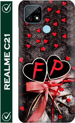 FULLYIDEA Back Cover for realme C21, RMX3201, Letter F, Alphabet F, Name F, Letter F With P, F Love P