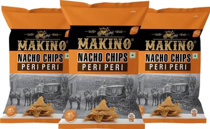 MAKINO Nacho Chips Peri Peri Flavour 150 Gram - Pack of 3 Nachos