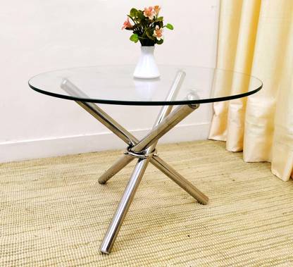 AVRIAN Avrian Stainless Steel Hydra Modular Sofa Center Coffee Tea Glass Meeting Table Glass Coffee Table