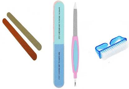 Ajora 7 ways Nail Buffer and Filer set Manicure tool with nail brush ( set of 4 items)