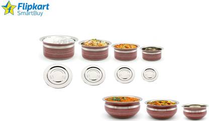 Flipkart SmartBuy Stainless Steel Color Cook And Serve Set -11pc Cookware Set Induction Bottom Cookware Set