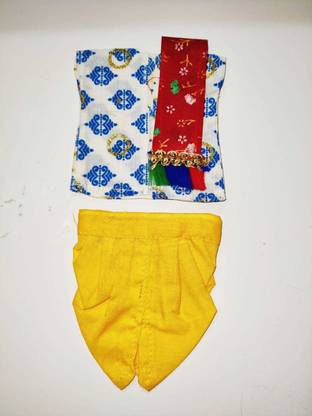 radha krishnam poshak /Laddu Gopal Dhoti Kurta/Designer Dhoti Kurta(Set of 3)(Size 5no)RK_766 Dress