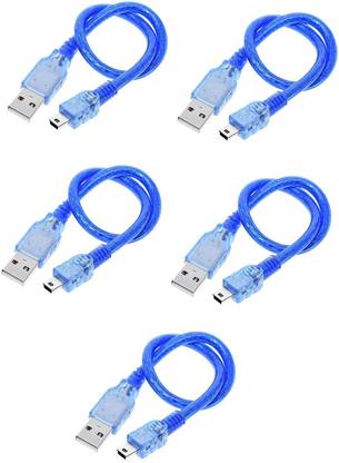 INVENTO 5pcs 30cm 0.3mtr Long MINI USB Cable for Controller Board B8R4 Automotive Electronic Hobby Kit