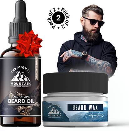 The Mighty Mountain Beard Styling Kit - Beard Oil and Beard Hair Wax