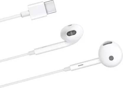SANNO WORLD Type C white earphone Wired Gaming Headset (White, In the Ear) Wired