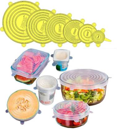 DHONI Multipurpose Unbreakable Lids For Kitchen Microwave Serving Bowls, Containers 7 inch Lid Set, Pack of 6