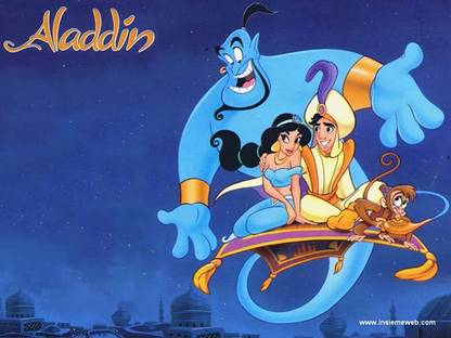 Poster Aladdin Tapete Disney sl073 (Wall Poster, 13x19 Inches, Matte, Multicolor) Fine Art Print