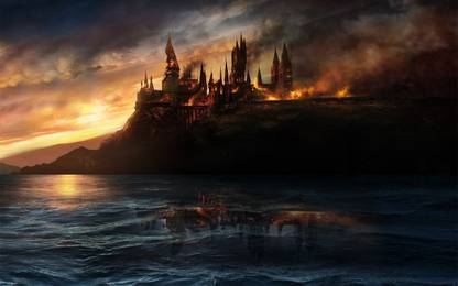 Poster Harry Potter And The Deathly Hallows Part 1 Harry Potter Potter Hogwarts Fire sl589 (Plastic Large Wall Poster, 36x24 Inches, Multicolor) Fine Art Print
