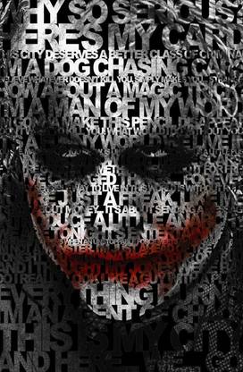 Poster Dark Knight Joker Quote sl290 (Wall Poster, 13x19 Inches, Matte, Multicolor) Fine Art Print
