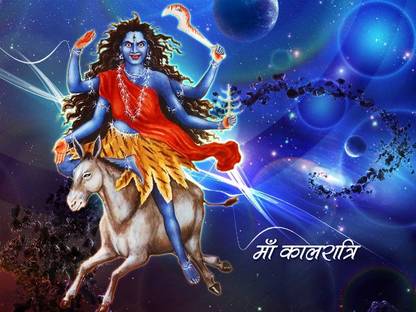 Poster Maa Kalratri sl484 (Plastic Large Wall Poster, 36x24 Inches, Multicolor) Fine Art Print