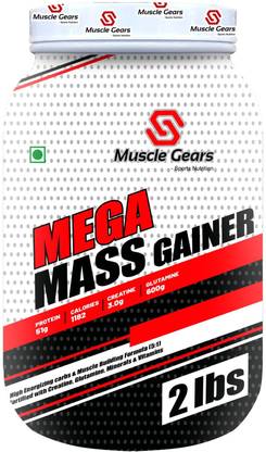 Muscle Gears Mega Mass Gainer 2 lbs Strawberry Whey Protein