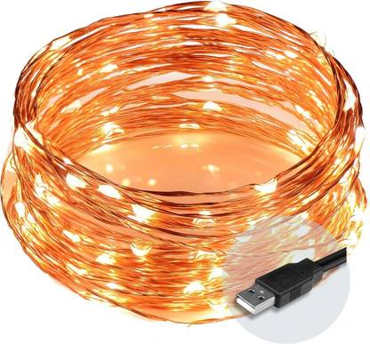 RAAGMANSAA 50 LEDs 5 m Yellow Steady String Rice Lights