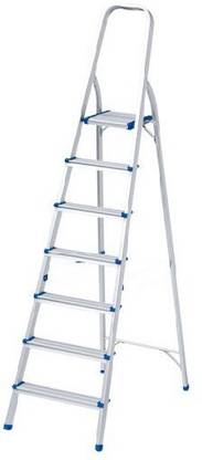 RAFTTAR Prime Steel Folding 7 Step Ladder for Home - 6 Wide Anti-Skid Steps Ladder Aluminium, Steel, Plastic Ladder