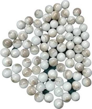 KAPOOR PETS 10 mm milky white kancha stone 1 kg Regular Round Fire Glass Stone