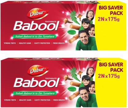 Dabur Babool Ayurvedic Toothpaste for Strong Teeth, 700gm (350gm x 2)