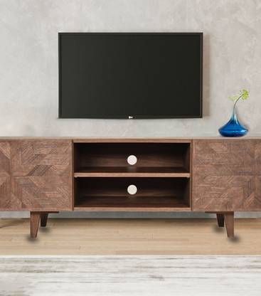 SMAART CRAAFTS CHEVRON TV CABINET Solid Wood TV Entertainment Unit