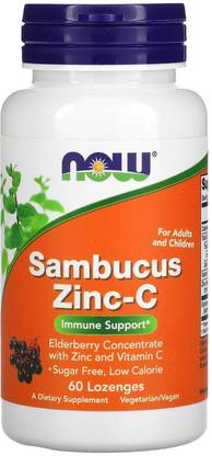 Now Foods Sambucus Zinc-C, 60 Lozenges