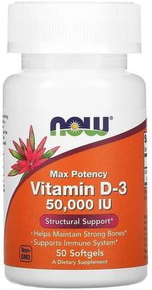 Now Foods Vitamin D-3, 50,000 IU, 50 Softgels