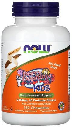 Now Foods Berry Dophilus, Kids, 2 Billion CFU, 120 Chewables
