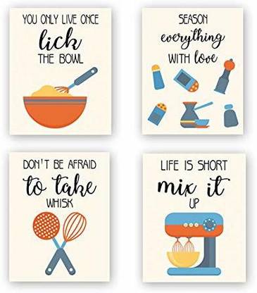 CHDITB Unframed Funny Kitchen Wall Art Print, Colorful Inspirational Quotes Canvas