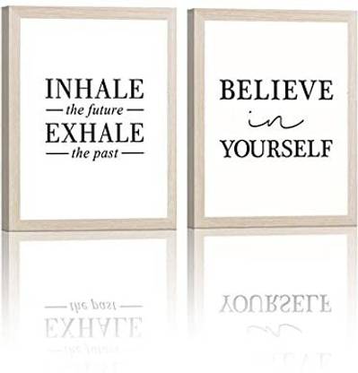 CHDITB Inspirational Quotes Art Print Inhale Exhale Quote Painting,Set OF 2＜8x10 inch＞