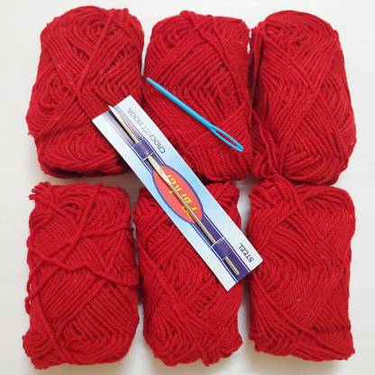 ShopTalk Red woolen thread ( pack of 6 )