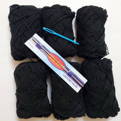 ShopTalk Black wool ball ( pack of 6 )