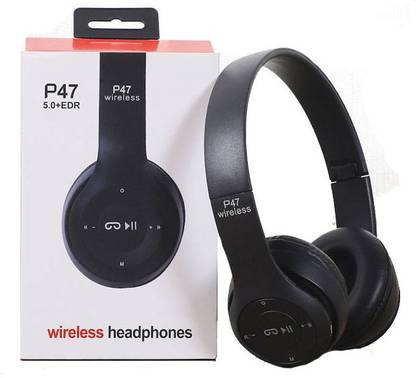 Techobucks High Bass 12hrs playback Bluetooth Wireless Headphone with Mic MP4 Player