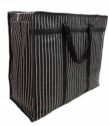 modelistic Large Storage Organizer Reusable Canvas Shopper Bag with Strong Handles and Base Waterproof Multipurpose Bag