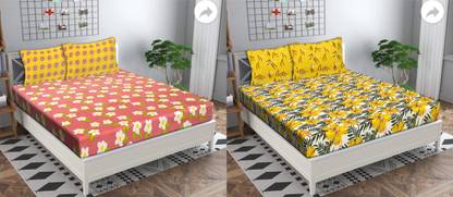 Ubania Collection 344 TC Microfiber Double Floral Fitted (Elastic) Bedsheet