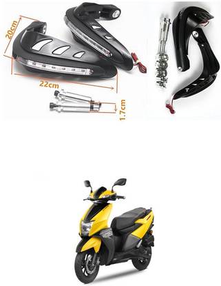 PRTEK Motorcycle Universal Bike Hand Guards with DRL Running Light 115 Bike Crash Guard