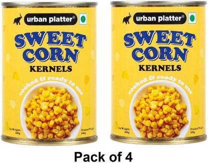 urban platter Ready to Use Sweet Corn Kernels in Brine, (Pack of 2) (Drained Weight 240g) Corn