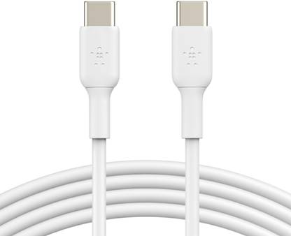 Belkin USB C to USB-C Fast Charging Type C Cable, 60W PD, 3.3 feet (1 meter) for Laptop, Personal Computer, Tablet, Smartphone - White, USB-IF Certified