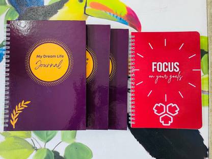 INFINITE Combo of 3 -Journal Purple with a free Diary/Notebook A5 Journal Ruled and Sectioned 168 Pages