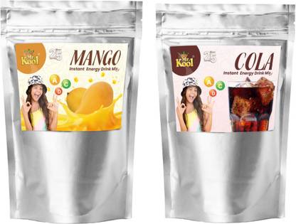 Mr.Kool Refreshing Mango and Cola Flavor Instant Drink Powder 400gm Each. Pack Of 2 Energy Drink