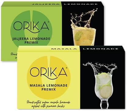 Orika Jaljeera Lemonade & Masala Lemonade (Pack of 2, 190 Gm), Instant Drink Mix Hydration Drink
