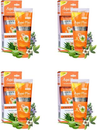 aqui plus Anti Pimples Facewash pack of 4 Face Wash